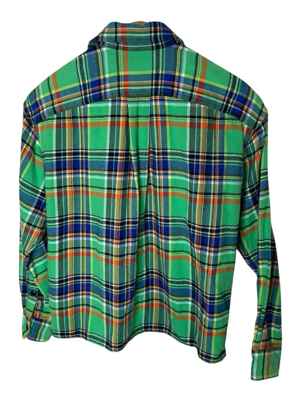 Polo Ralph Lauren Green Plaid Multi Color Striped Soft Flannel Shirt Men’s Size